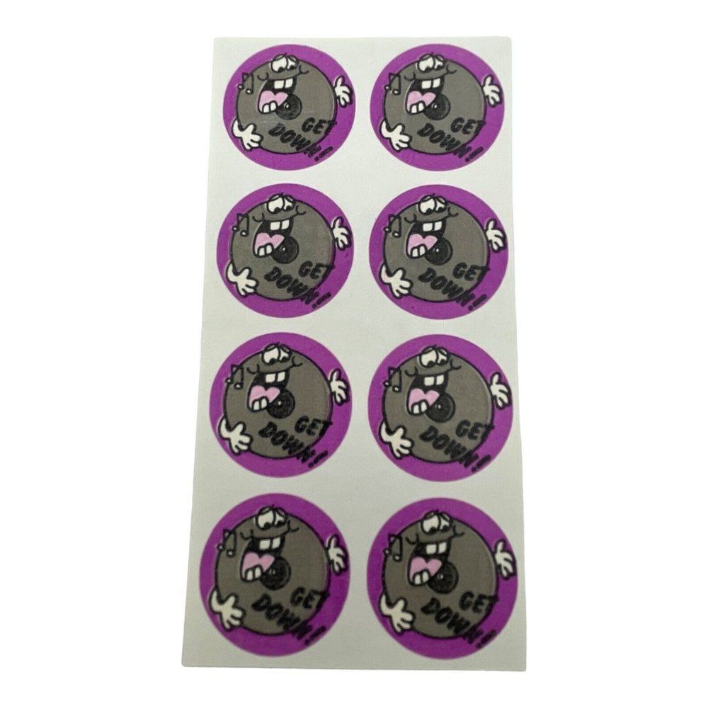 Vintage Scratch n Sniff  8 Stickers Get Down Records Stinky Sticker